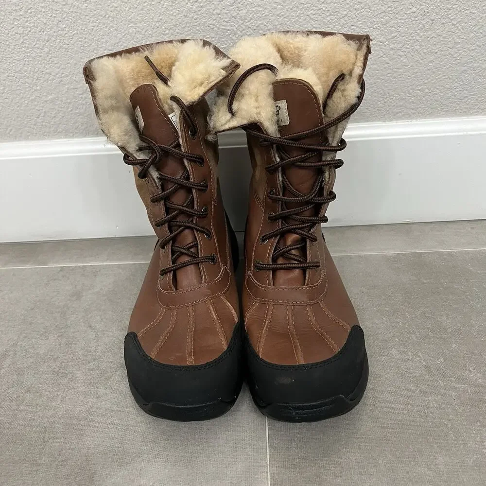 UGG Butte Mens Size 9 Brown Vibram Waterproof Outdoor Snow Boots Shoes 5521